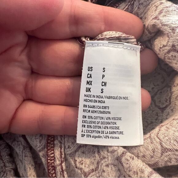 American Eagle AEO Sleeveless Romper Women's Size Small Dark Red Maroon - Picture 4 of 10